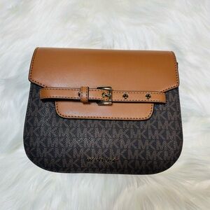 Michael Kors Tan and Brown Crossbody Bag